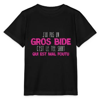 J ai Pas Un Gros Bide Tee Shirt Qui Est Mal Foutu - T-shirt bio MINI CREATOR Stanley/Stella Enfant - noir - Devant - Mikhail (115cm)