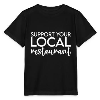 Soutenez votre restaurant local - T-shirt bio MINI CREATOR Stanley/Stella Enfant - noir - Devant - Mikhail (115cm)