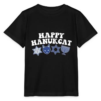 Happy Hanukkah Hanukcat Jewish Costume Menorah - Stanley/Stella Kinder T-Shirt MINI CREATOR  - Schwarz - Vorne - Mikhail (115cm)