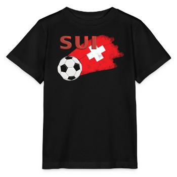 Fahne Schweiz - Stanley/Stella Kinder T-Shirt MINI CREATOR  - Schwarz - Vorne - Mikhail (115cm)