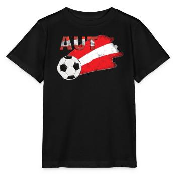 Fahne Österreich - Stanley/Stella Kinder T-Shirt MINI CREATOR  - Schwarz - Vorne - Mikhail (115cm)