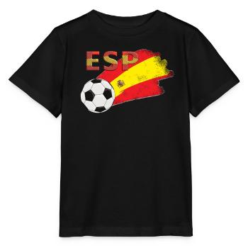 Fahne Spanien - Stanley/Stella Kinder T-Shirt MINI CREATOR  - Schwarz - Vorne - Mikhail (115cm)