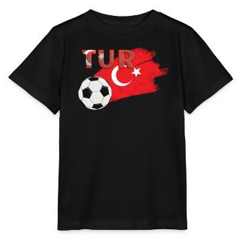 Fahne Türkei - Stanley/Stella Kinder T-Shirt MINI CREATOR  - Schwarz - Vorne - Mikhail (115cm)