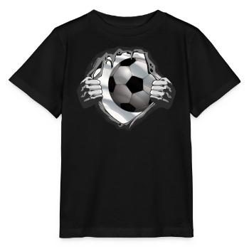 Fußballzubehör Geschenkidee Fußballfan - Stanley/Stella Kinder T-Shirt MINI CREATOR  - Schwarz - Vorne - Mikhail (115cm)