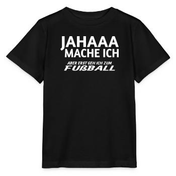 Fußballzubehör Geschenkidee Fußballfan - Stanley/Stella Kinder T-Shirt MINI CREATOR  - Schwarz - Vorne - Mikhail (115cm)