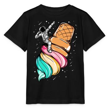 Astronaute glace space - T-shirt bio MINI CREATOR Stanley/Stella Enfant - noir - Devant - Mikhail (115cm)