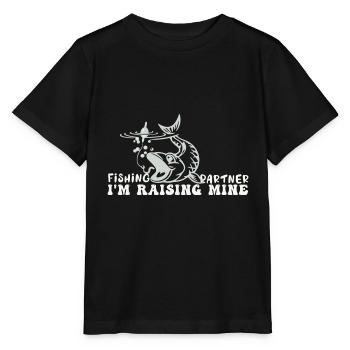 Fishing Partner I'm Raising Mine Dads Retirement P - Stanley/Stella Kinder T-Shirt MINI CREATOR  - Schwarz - Vorne - Mikhail (115cm)