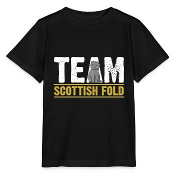Scottish Fold Cat - Stanley/Stella MINI CREATOR Kids’ T-Shirt - black - Front - Mikhail (115cm)