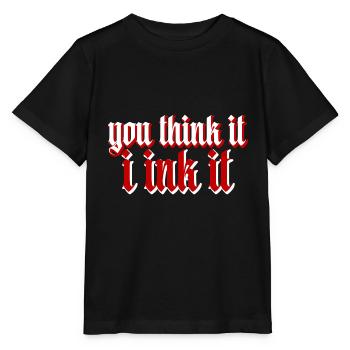 Tu le penses, je l’encre - T-shirt bio MINI CREATOR Stanley/Stella Enfant - noir - Devant - Mikhail (115cm)