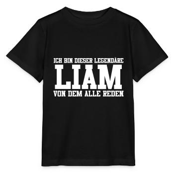 Liam Name Design - Stanley/Stella Kinder T-Shirt MINI CREATOR  - Schwarz - Vorne - Mikhail (115cm)