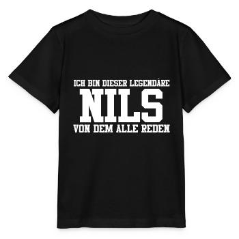 Nils Name Design - Stanley/Stella Kinder T-Shirt MINI CREATOR  - Schwarz - Vorne - Mikhail (115cm)