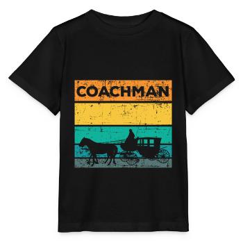 Kutscher Kutsche Pferd - Stanley/Stella Kinder T-Shirt MINI CREATOR  - Schwarz - Vorne - Mikhail (115cm)