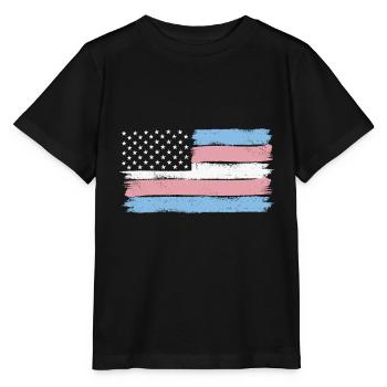 Transgender Pride USA LGBT Trans Drapeau - T-shirt bio MINI CREATOR Stanley/Stella Enfant - noir - Devant - Mikhail (115cm)
