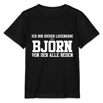 Björn Name Design - Stanley/Stella Kinder T-Shirt MINI CREATOR  - Schwarz - Vorne - Mikhail (115cm)
