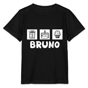Prénom Bruno - T-shirt bio MINI CREATOR Stanley/Stella Enfant - noir - Devant - Mikhail (115cm)