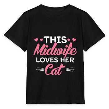 Midwife cats | Pets Doula Profession Gifts - Stanley/Stella MINI CREATOR Kids’ T-Shirt - black - Front - Mikhail (115cm)