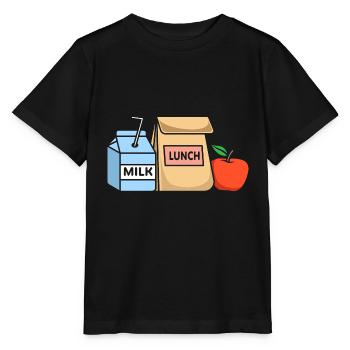 Mittagessen Milch Apfel - Stanley/Stella Kinder T-Shirt MINI CREATOR  - Schwarz - Vorne - Mikhail (115cm)
