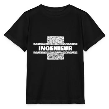 Profession : Ingénieur - T-shirt bio MINI CREATOR Stanley/Stella Enfant - noir - Devant - Mikhail (115cm)