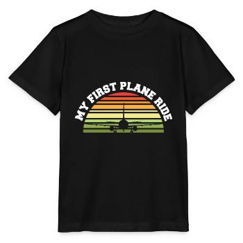 Vacation Trip My First Airplane Ride Traveler - Stanley/Stella MINI CREATOR Kids’ T-Shirt - black - Front - Mikhail (115cm)