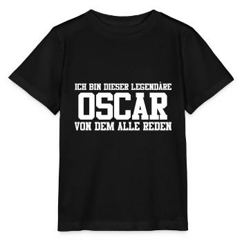 Oscar Name Design - Stanley/Stella Kinder T-Shirt MINI CREATOR  - Schwarz - Vorne - Mikhail (115cm)
