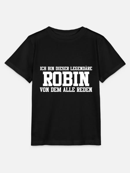 Robin Name Design - Stanley/Stella Kinder T-Shirt MINI CREATOR  - Schwarz