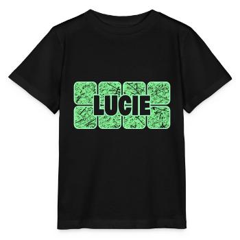 Prénom Lucie - T-shirt bio MINI CREATOR Stanley/Stella Enfant - noir - Devant - Mikhail (115cm)