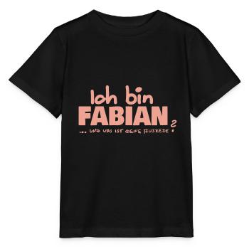 Vorname Fabian - Stanley/Stella Kinder T-Shirt MINI CREATOR  - Schwarz - Vorne - Mikhail (115cm)