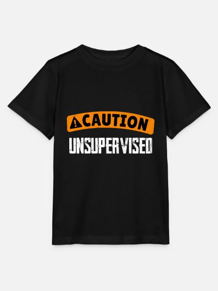 Caution Unsupervised 4 - Stanley/Stella Kinder T-Shirt MINI CREATOR - Schwarz