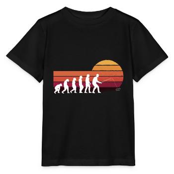 Fishing Evolution Dad Fisherman for Father's Day - Stanley/Stella MINI CREATOR Kids’ T-Shirt - black - Front - Mikhail (115cm)