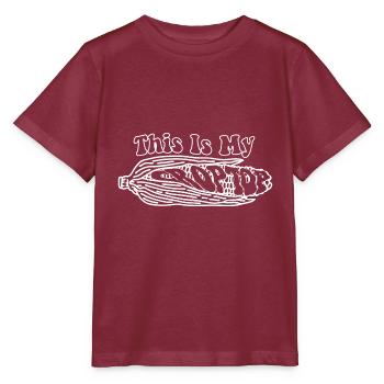 Citations agricoles drôles C’est mon agriculteur Crop Top - T-shirt bio MINI CREATOR Stanley/Stella Enfant - bordeaux - Devant - Kain (125cm)