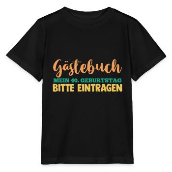 Vierzig 40 Jahre Gästebuch Vierzigster Geburtstag - Stanley/Stella Kinder T-Shirt MINI CREATOR  - Schwarz - Vorne - Mikhail (115cm)