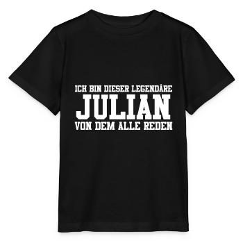 Julian Name Design - Stanley/Stella Kinder T-Shirt MINI CREATOR  - Schwarz - Vorne - Mikhail (115cm)