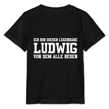 Ludwig Name Design - Stanley/Stella Kinder T-Shirt MINI CREATOR  - Schwarz - Vorne - Mikhail (115cm)