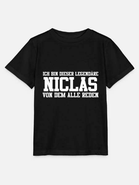 Niclas Name Design - Stanley/Stella Kinder T-Shirt MINI CREATOR - Schwarz
