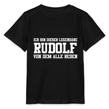 Rudolf Name Design - Stanley/Stella Kinder T-Shirt MINI CREATOR  - Schwarz - Vorne - Mikhail (115cm)
