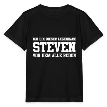 Steven Name Design - Stanley/Stella Kinder T-Shirt MINI CREATOR  - Schwarz - Vorne - Mikhail (115cm)