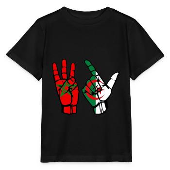 Marokko Algerien Frieden - Stanley/Stella Kinder T-Shirt MINI CREATOR  - Schwarz - Vorne - Mikhail (115cm)