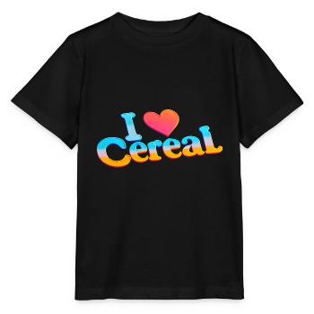 J’adore les céréales 13 - T-shirt bio MINI CREATOR Stanley/Stella Enfant - noir - Devant - Mikhail (115cm)