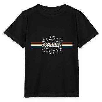 Ayleen als Frauenname - Stanley/Stella Kinder T-Shirt MINI CREATOR  - Schwarz - Vorne - Mikhail (115cm)