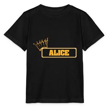 Nom : Alice - T-shirt bio MINI CREATOR Stanley/Stella Enfant - noir - Devant - Mikhail (115cm)