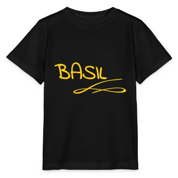 First name Basil - Stanley/Stella MINI CREATOR Kids’ T-Shirt - black - Front - Mikhail (115cm)