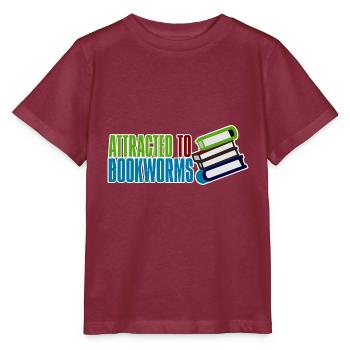 Attracted To Bookworms 2 - Stanley/Stella MINI CREATOR Kids’ T-Shirt - burgundy - Front - Kain (125cm)