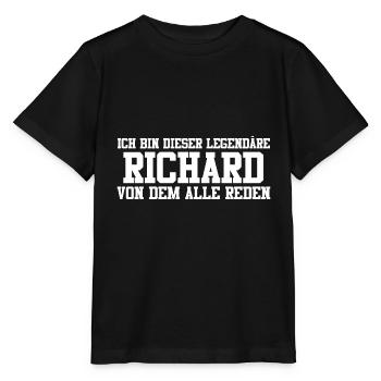 Richard Name Design - Stanley/Stella Kinder T-Shirt MINI CREATOR  - Schwarz - Vorne - Mikhail (115cm)