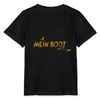 Geschenkidee Mein Boot Bootfahren Yacht - Stanley/Stella Kinder T-Shirt MINI CREATOR  - Schwarz - Vorne - Mikhail (115cm)