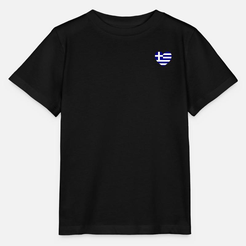 Griechenland Flagge Herz Hellas - Stanley/Stella Kinder T-Shirt MINI CREATOR  - Schwarz