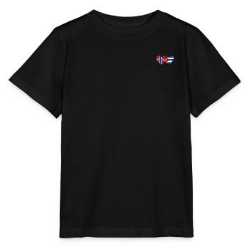 Norwegen Kuba Flagge Herz - Stanley/Stella Kinder T-Shirt MINI CREATOR  - Schwarz - Vorne - Mikhail (115cm)