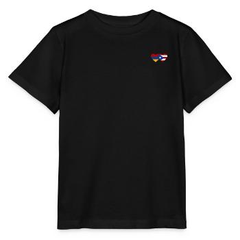 Armenien Kuba Flagge Herz - Stanley/Stella Kinder T-Shirt MINI CREATOR  - Schwarz - Vorne - Mikhail (115cm)