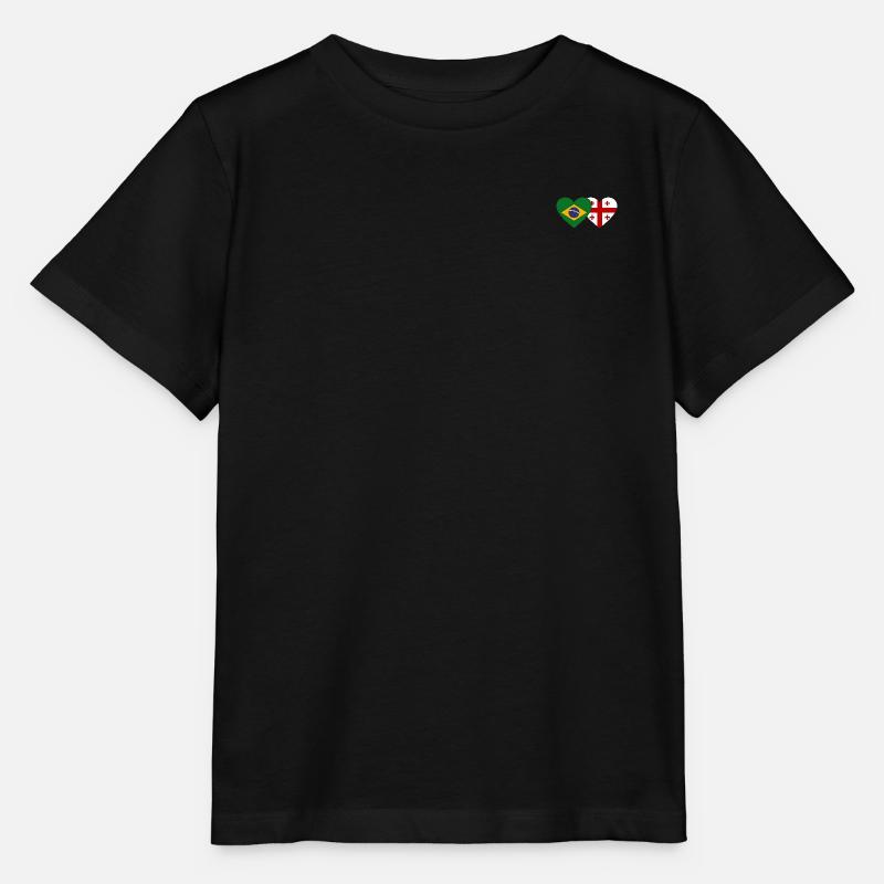 Brasilien Georgien Flagge Herz - Stanley/Stella Kinder T-Shirt MINI CREATOR - Schwarz