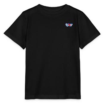 Griechenland Kuba Flagge Herz - Stanley/Stella Kinder T-Shirt MINI CREATOR  - Schwarz - Vorne - Mikhail (115cm)