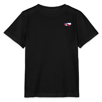 Kuba Tschechien Flagge Herz - Stanley/Stella Kinder T-Shirt MINI CREATOR  - Schwarz - Vorne - Mikhail (115cm)